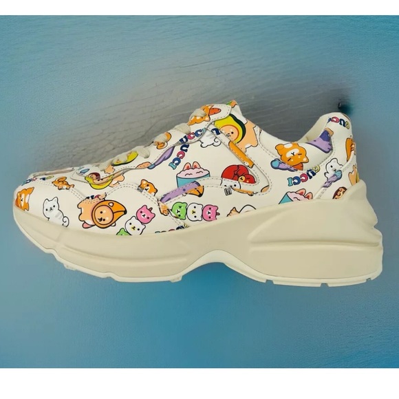 GUCCI Rhyton Love Parade Anime Zoo Animal Logo Women Sneakers Size EU 40.5 - Picture 1 of 13